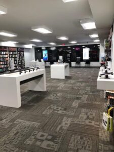 Ahoskie North Carolina Victra Verizon store interior of store showing display cases