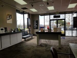Antelope, California Verizon store interior showing products display walls