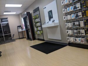 Victra - Verizon store located in Columbus, Ohio Verizon. Interior of store display racks. 