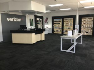 Interior of Victra Verizon Authorized Retail Store in Reedley, CA.