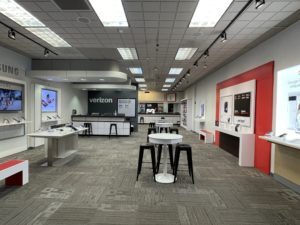 Interior of Victra Verizon Authorized Retail Store in Tempe Mall 350, AZ.