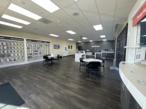 Interior of Victra Verizon Authorized Retail Store in Fresno Riverside, CA.