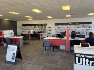 Interior of Victra Verizon Authorized Retail Store in Edgewater, MD.