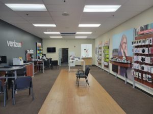 Interior of Victra Verizon Authorized Retail Store in Locust, NC.
