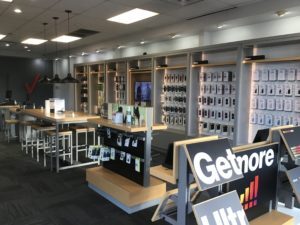 Interior of Victra Verizon Authorized Retail Store in Chehalis, WA.