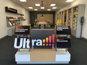 Interior of Victra Verizon Authorized Retail Store in Castro Valley, CA.