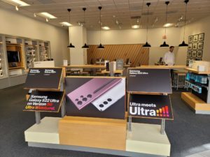 Interior of Victra Verizon Authorized Retail Store in Irvine Spectrum, CA.