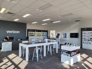 Interior of Victra Verizon Authorized Retail Store in Lodi, CA.