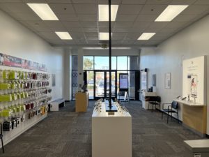 Interior of Victra Verizon Authorized Retail Store in Los Angeles Crenshaw, CA.