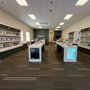 Interior of Victra Verizon Authorized Retail Store in Marina, CA.