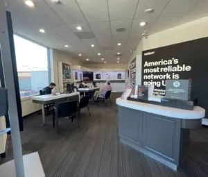 Interior of Victra Verizon Authorized Retail Store in Sebastopol, CA.