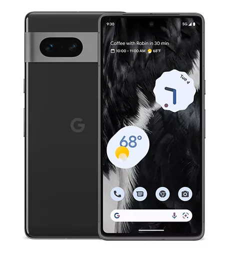 Google Pixel 7 front and back view